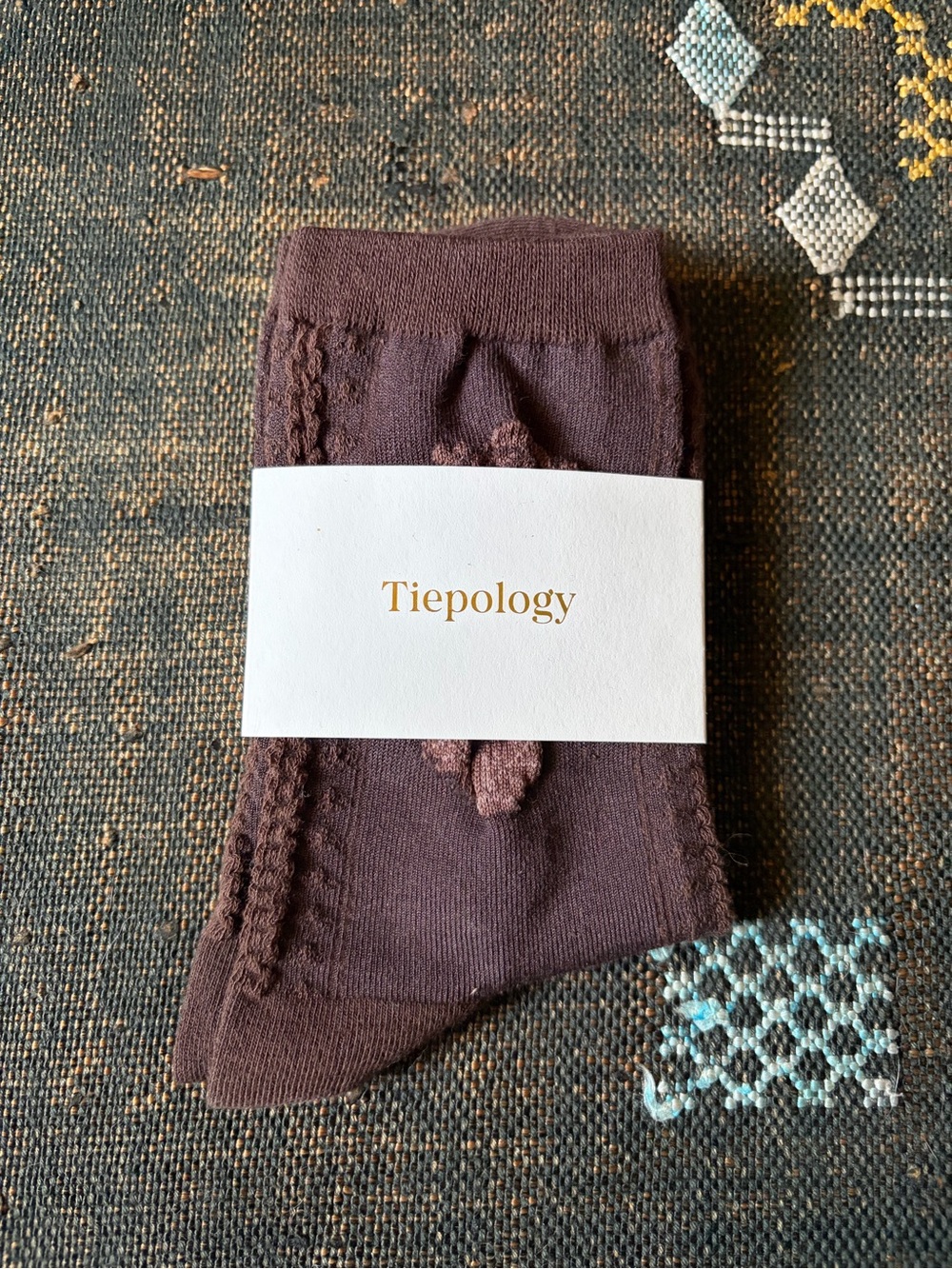 NWT Tiepology Women's socks in Brown Gothic Rose